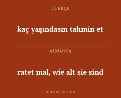 ratet mal, wie alt sie sind - kaç yaşındasın tahmin et
