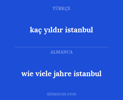 kaç yıldır istanbul - wie viele jahre istanbul