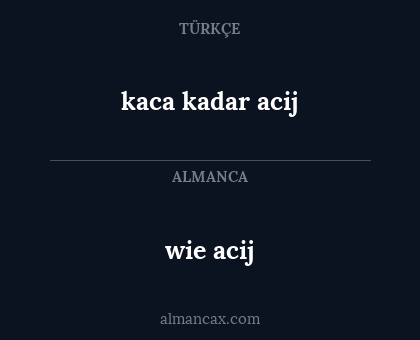 kaca kadar acij - wie acij