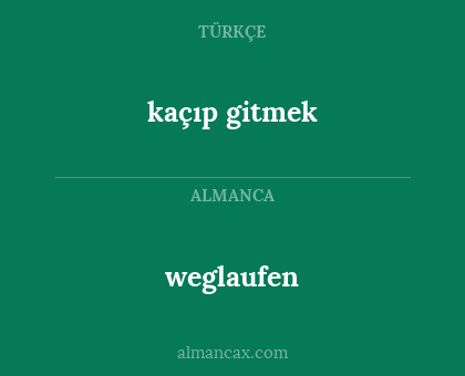 kaçıp gitmek - weglaufen