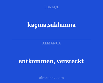 kaçma,saklanma - entkommen, versteckt