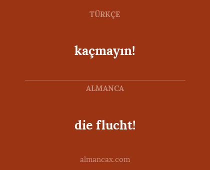 die flucht! - kaçmayın!
