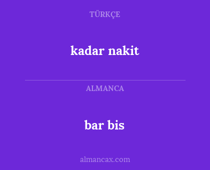 bar bis - kadar nakit