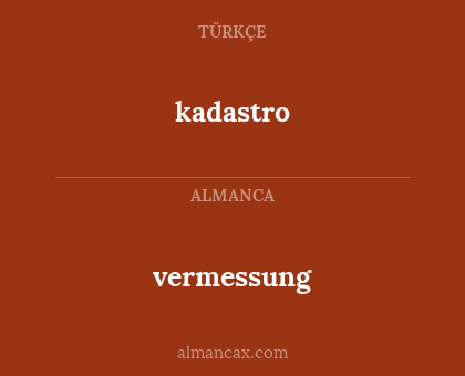 kadastro - vermessung
