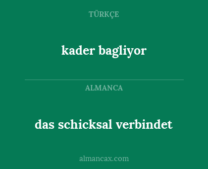 das schicksal verbindet - kader bagliyor