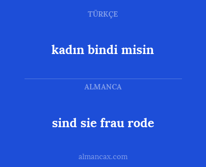 kadın bindi misin - sind sie frau rode