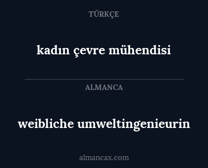 kadın çevre mühendisi - weibliche umweltingenieurin