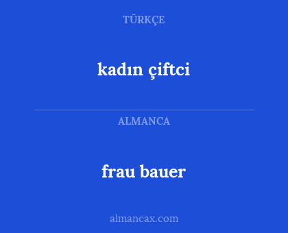 frau bauer - kadın çiftci