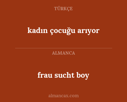 frau sucht boy - kadın çocuğu arıyor