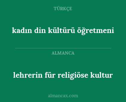lehrerin für religiöse kultur - kadın din kültürü öğretmeni