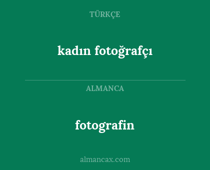 fotografin - kadın fotoğrafçı