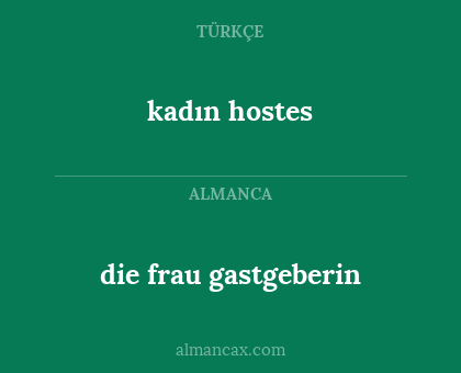 kadın hostes - die frau gastgeberin