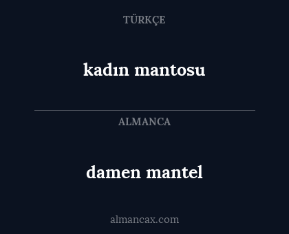 damen mantel - kadın mantosu