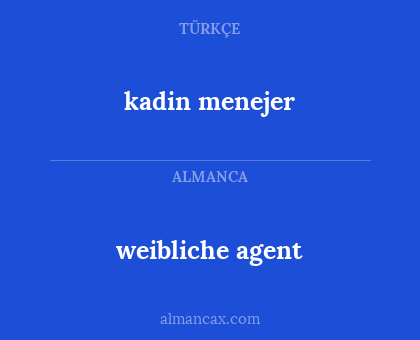 weibliche agent - kadin menejer