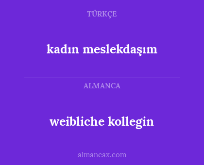 kadın meslekdaşım - weibliche kollegin