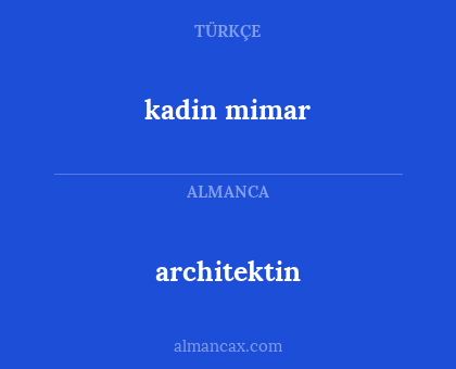 architektin - kadin mimar