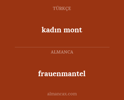 kadın mont - frauenmantel