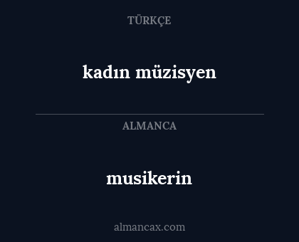 musikerin - kadın müzisyen
