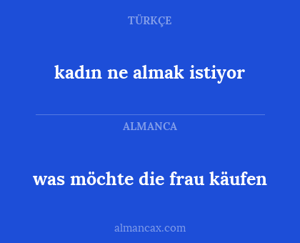 was möchte die frau käufen - kadın ne almak istiyor