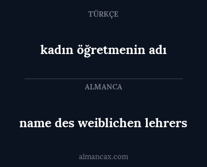 kadın öğretmenin adı - name des weiblichen lehrers