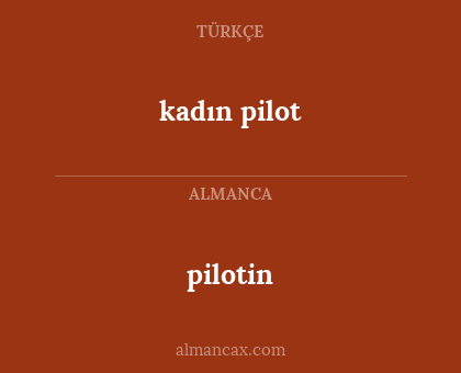 pilotin - kadın pilot