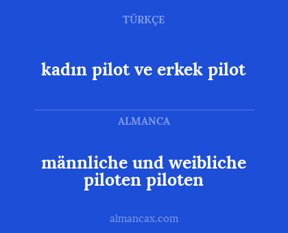 kadın pilot ve erkek pilot - männliche und weibliche piloten piloten