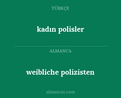 kadın polisler - weibliche polizisten