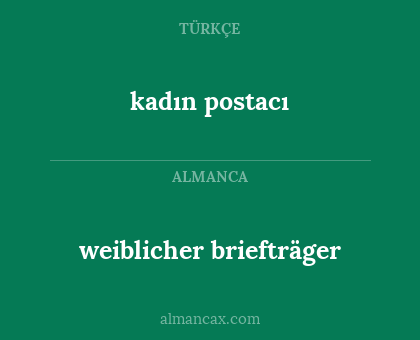 weiblicher briefträger - kadın postacı