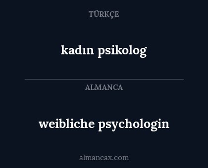 weibliche psychologin - kadın psikolog
