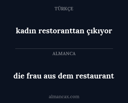 die frau aus dem restaurant - kadın restoranttan çıkıyor