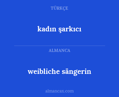 weibliche sängerin - kadın şarkıcı