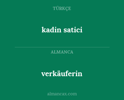 verkäuferin - kadin satici