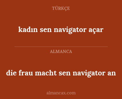 die frau macht sen navigator an - kadın sen navigator açar