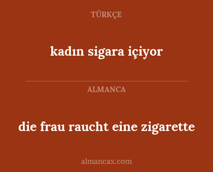 die frau raucht eine zigarette - kadın sigara içiyor