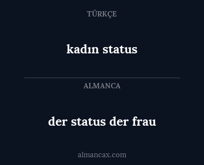 der status der frau - kadın status
