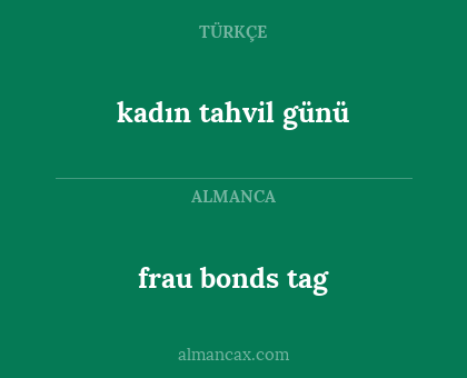 frau bonds tag - kadın tahvil günü