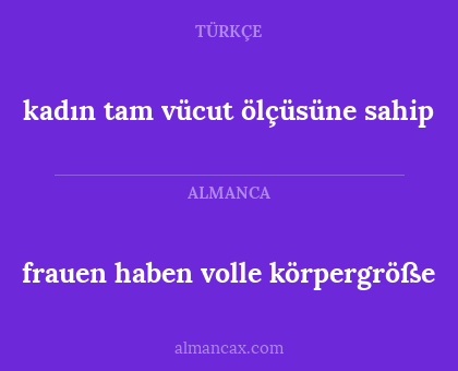 frauen haben volle körpergröße - kadın tam vücut ölçüsüne sahip