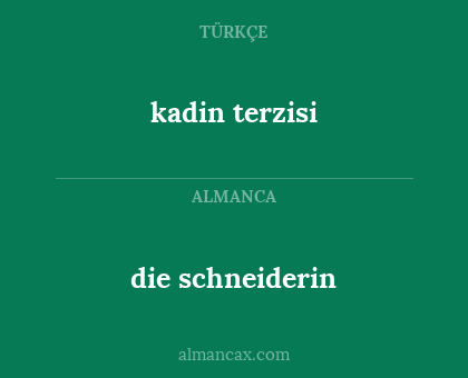 die schneiderin - kadin terzisi
