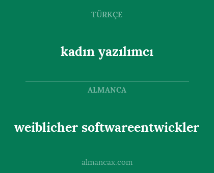 weiblicher softwareentwickler - kadın yazılımcı