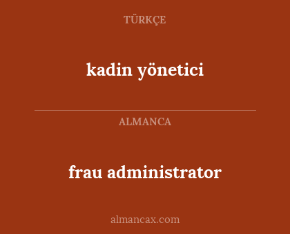 frau administrator - kadin yönetici