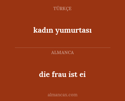 die frau ist ei - kadın yumurtası