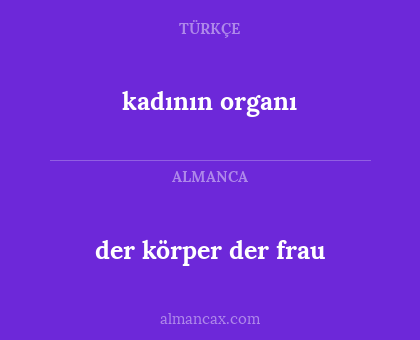 kadının organı - der körper der frau