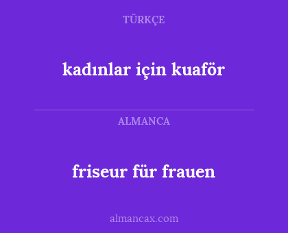 kadınlar için kuaför - friseur für frauen