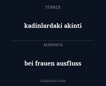 bei frauen ausfluss - kadinlardaki akinti