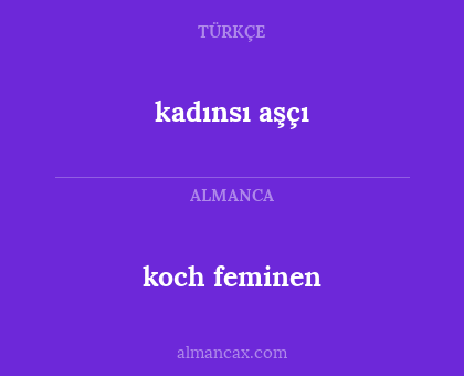 koch feminen - kadınsı aşçı
