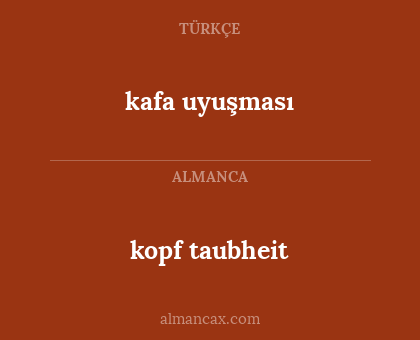 kopf taubheit - kafa uyuşması