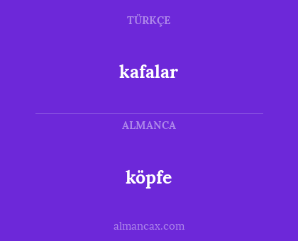 köpfe - kafalar