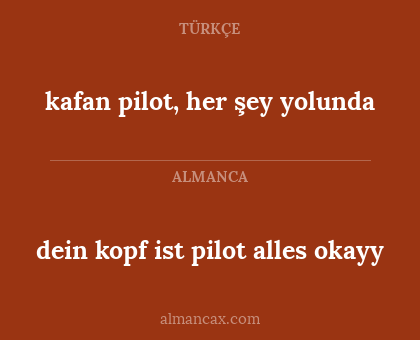dein kopf ist pilot alles okayy - kafan pilot, her şey yolunda