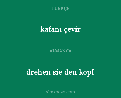 kafanı çevir - drehen sie den kopf