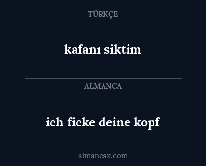 ich ficke deine kopf - kafanı siktim